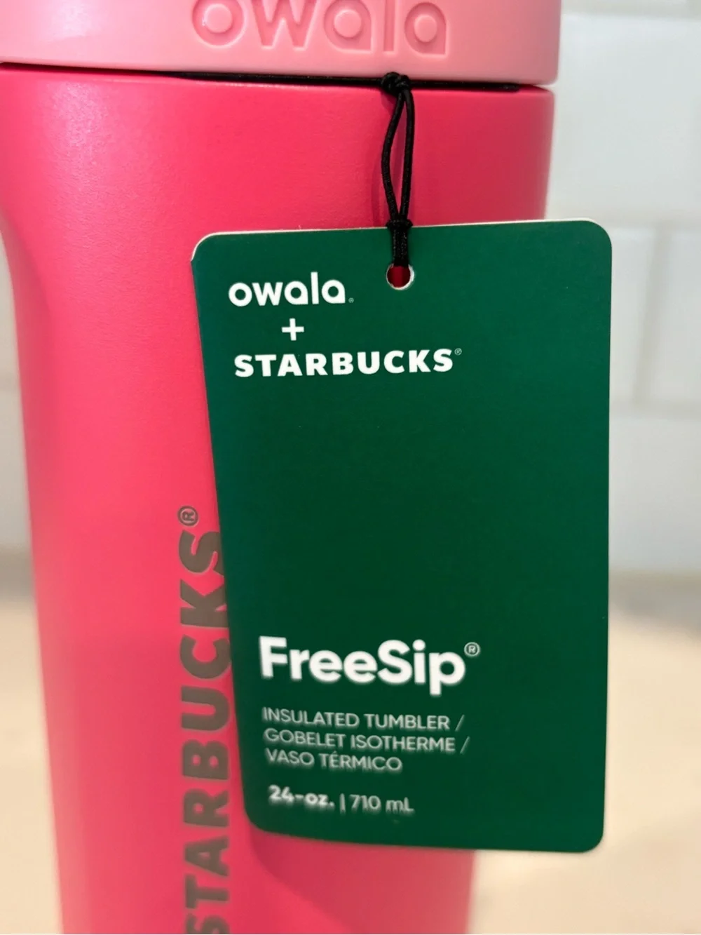 Starbucks Pink Owala 24oz NWT FreeSip